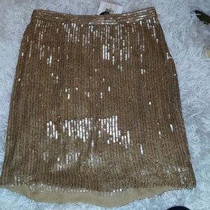 INC Gold sequin beaded skirt, small, size 2P